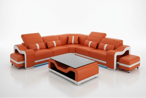 Sofa leather couch living landscape corner sofa corner modern design suite