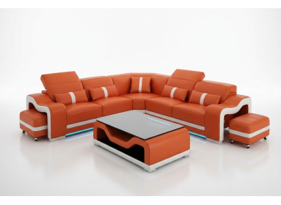 Sofa leather couch living landscape corner sofa corner modern design suite