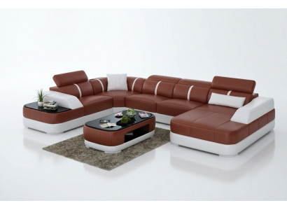 Leather sofa upholstery, corner sofa set, living room landscape, living room couch G8026