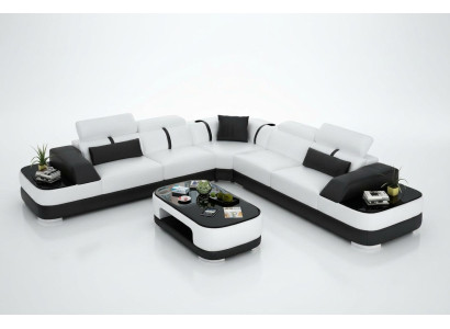 Leather sofa upholstery seat corner sofa decor set living landscape living room
