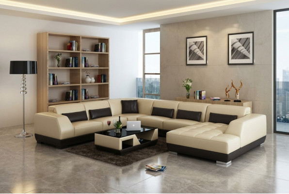 Modern leather sofa couch living landscape corner sofa decor corner design suite