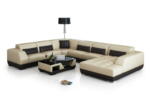 Modern leather sofa couch living landscape corner sofa decor corner design suite