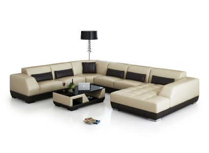 Modern leather sofa couch living landscape corner sofa decor corner design suite