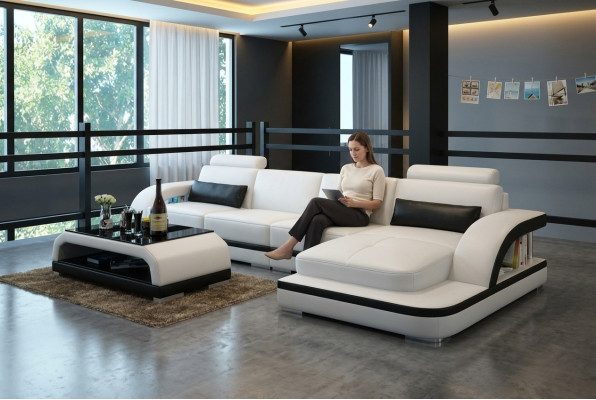 Leather sofa couch living landscape corner sofa corner suite design modern sofa G8011C