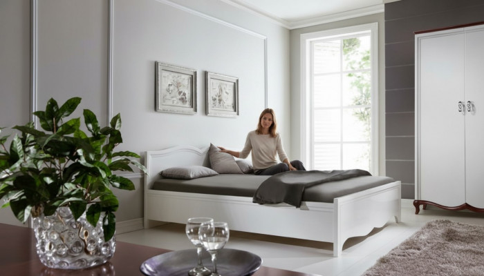 Double Bed Milano Classic Bed Beds Marital Bedroom Wood Designer New MI-2