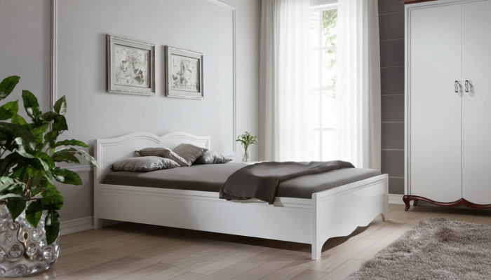 Double Bed Milano Classic Bed Beds Marital Bedroom Wood Designer New MI-2