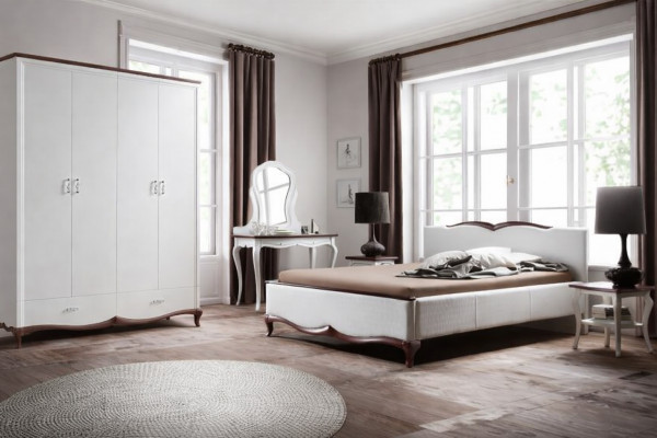 Double bed Chester bed bed beds upholstery textile classic wood bedroom new