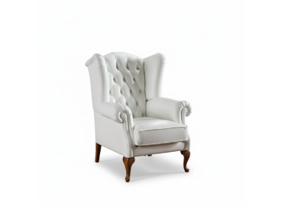 Chesterfield Armchair Full Leather Classic TV Recliner Wingback Chair CL-FOTEL