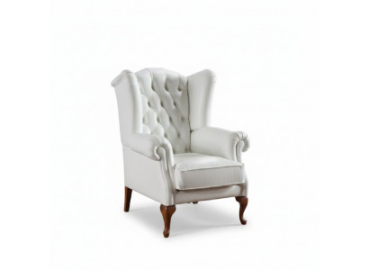 Chesterfield Armchair Full Leather Classic TV Recliner Wingback Chair CL-FOTEL