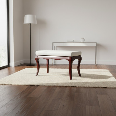 Hocker Bank Original Milano Textile Genuine Handicraft Solid Wood Full Wood MI-Bank