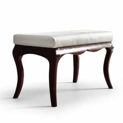 Hocker Bank Original Milano Textile Genuine Handicraft Solid Wood Full Wood MI-Bank