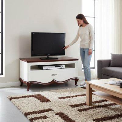Massive wood handmade classic base RTV TV cabinet MI-RTVA