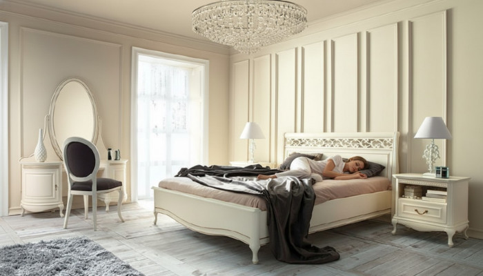 Italic Style Set 5-piece Bed Designer Exclusive Luxury Bed Beds Double Bed
