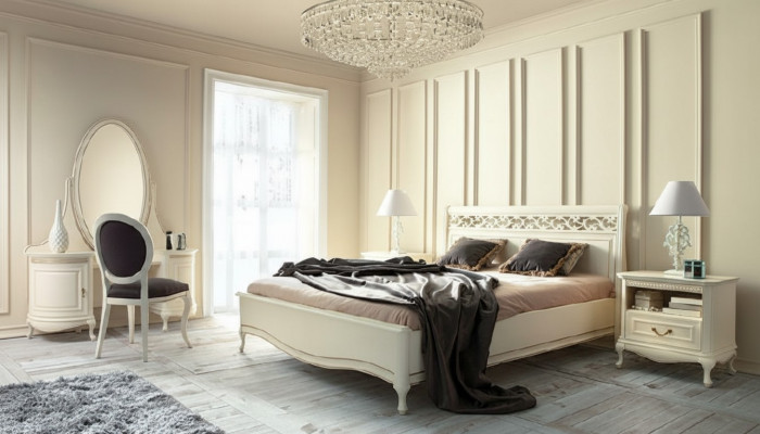 Italic Style Set 5-piece Bed Designer Exclusive Luxury Bed Beds Double Bed