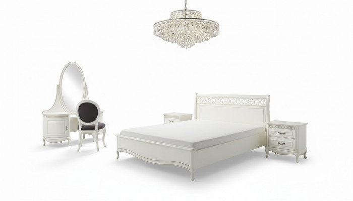 Italic Style Set 5-piece Bed Designer Exclusive Luxury Bed Beds Double Bed