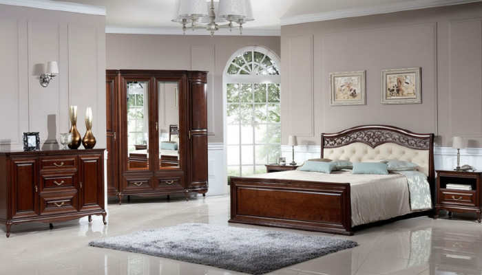 Double Bed Classic High-Quality Designer Chesterfield Full Leather Bed Beds