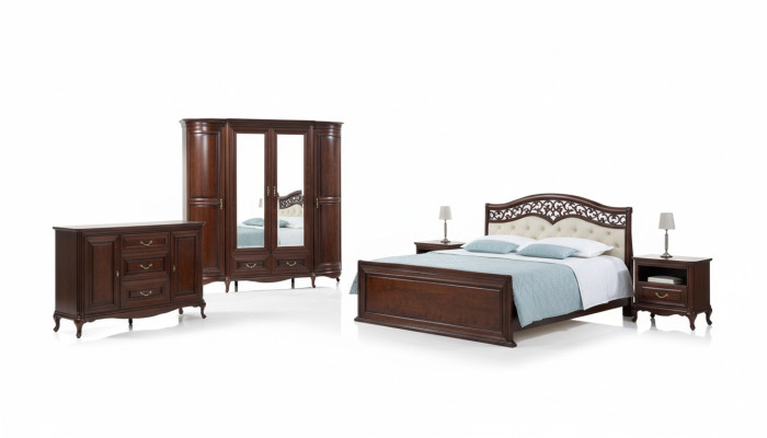 Double Bed Classic High-Quality Designer Chesterfield Full Leather Bed Beds