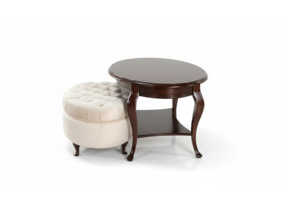 Round stool ottoman leather ottoman with table serving table 2-piece set suite Verona