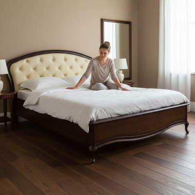 Bed, marital bed, double bed, Chippendale, king-sized bed, colonial bedroom model V-O-N
