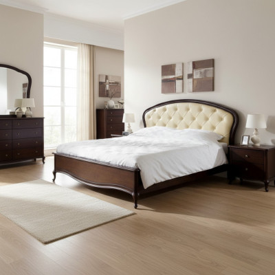 Bed, marital bed, double bed, Chippendale, king-sized bed, colonial bedroom model V-O-N