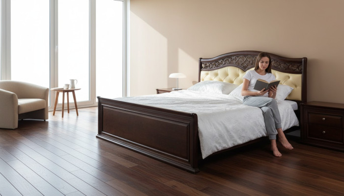 Bed, double bed, Chippendale bedroom, king-size bed - Model V-A