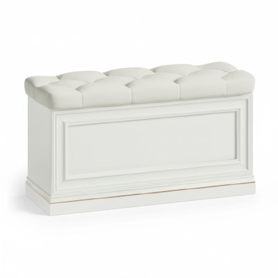 Pouf Ottoman Bench Chest Real Leather Box Cupboard Walk-in Wardrobe New