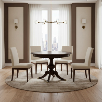 Dining table table tables solid wood wooden table classic baroque round table dining room