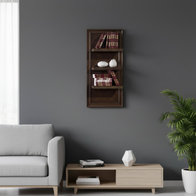 Living Room XXL Bookshelf Solid Wood 131cm Shelf Rack Shelves CD DVD Books