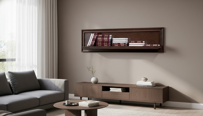 Living Room XXL Bookshelf Solid Wood 131cm Shelf Rack Shelves - Model V-P1