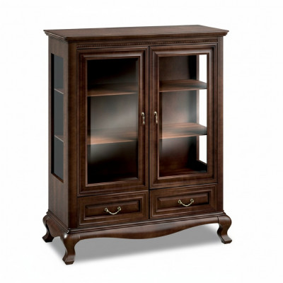 Classic Display Cabinet Glass Door Cabinet Real Wood Display Cabinets V-W 3-4 Glass Cabinet