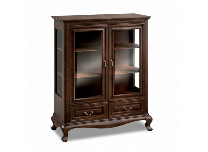 Classic Display Cabinet Glass Door Cabinet Real Wood Display Cabinets V-W 3-4 Glass Cabinet