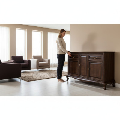 Classic chest of drawers, genuine wood, wooden cabinet, solid wood, handcrafted V-K3M