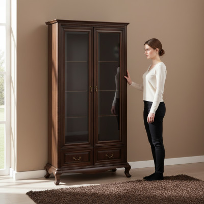 Classic display cabinet living room showcase cabinet showcases new V-W2 glass