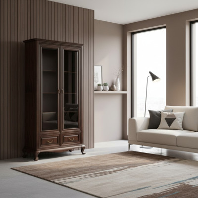 Classic display cabinet living room showcase cabinet showcases new V-W2 glass