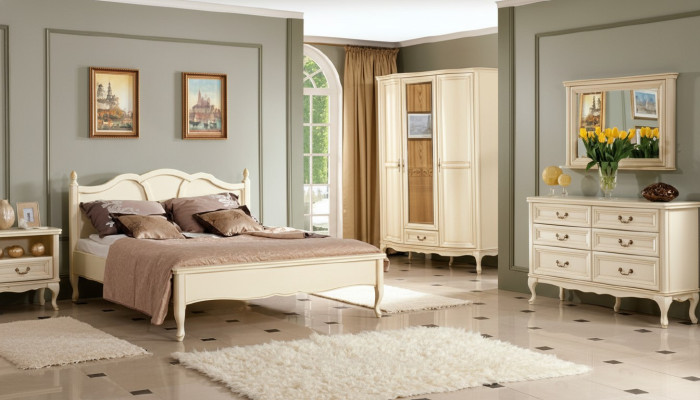 Bedroom set bed dresser wardrobe nightstand Italian furniture new