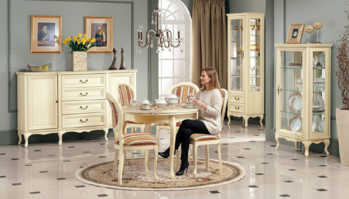 Classic dining room sideboard table chairs showcase King Chippendale Wersal1
