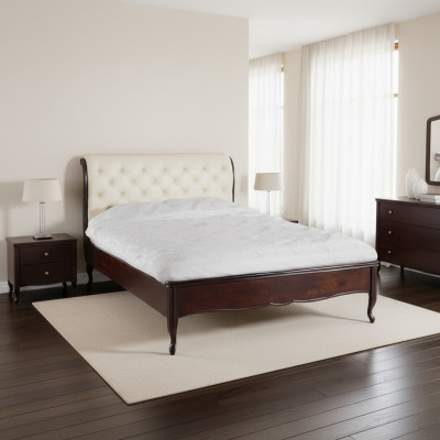 Chesterfield bed, beds, double bed, marital bed, Italian furniture, wood, leather, textile