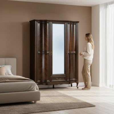 Wardrobe Cabinets Cupboard Wall Unit 3 Doors Wood New Italian Furniture