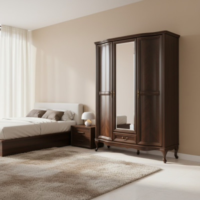 Wardrobe Cabinets Cupboard Wall Unit 3 Doors Wood New Italian Furniture