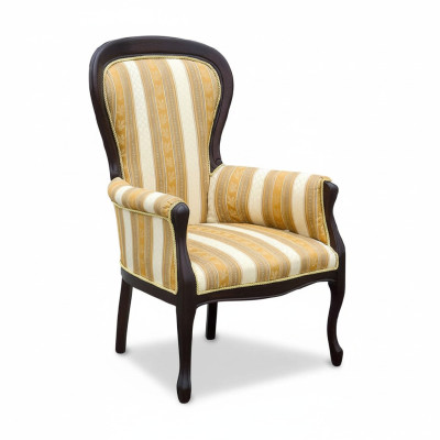 Classic Chairs Upholstery Textile Fabric Leather Armchair Chair Royal - Model W1
