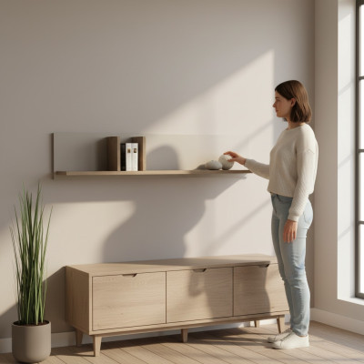 Classic wall unit cabinet system living room cabinet shelves shelving system CM-P1