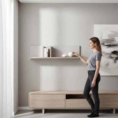 Classic living room wall unit cabinet system living room cabinet shelves shelving system CM-P2