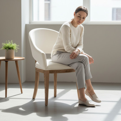 Classic designer upholstered chair, upholstered chairs, textile leather fabric CM-U2