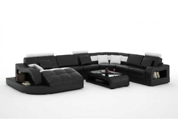 Multifunction XXL Big Leather Sofa Couch Corner Living Landscape Corner Sofa Upholstery
