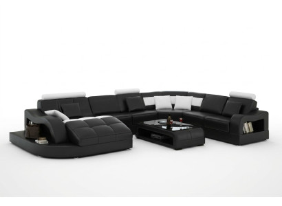 Multifunction XXL Big Leather Sofa Couch Corner Living Landscape Corner Sofa Upholstery