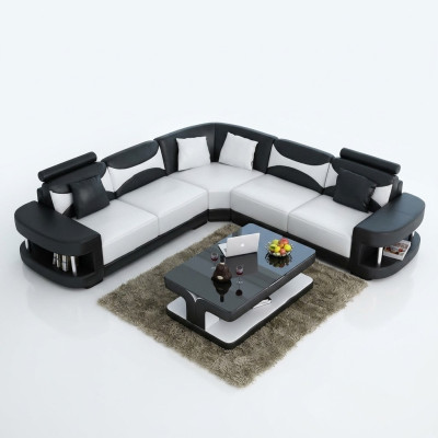 Living room landscape upholstered corner sofa couch set landscape leather textile new!