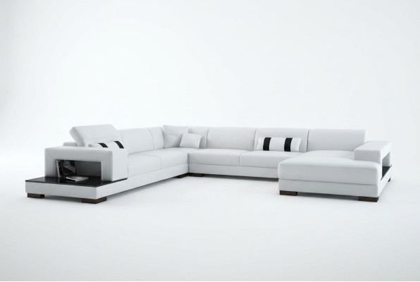 Living landscape couch upholstery corner set designer leather sofa big sofa new