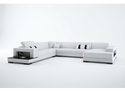 Living landscape couch upholstery corner set designer leather sofa big sofa new