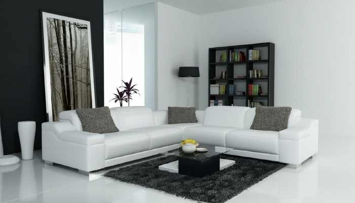 Living room landscape upholstery corner corner sofa seating couch suite landscape leather 2711D