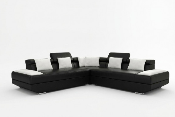 Living room landscape upholstered corner sectional sofa couch set leather new - 2719B